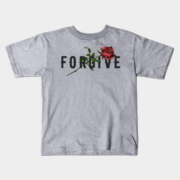 forgive rose flower Kids T-Shirt by Mako Design 